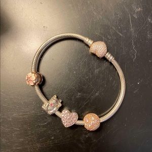 Pandora bracelet with charms